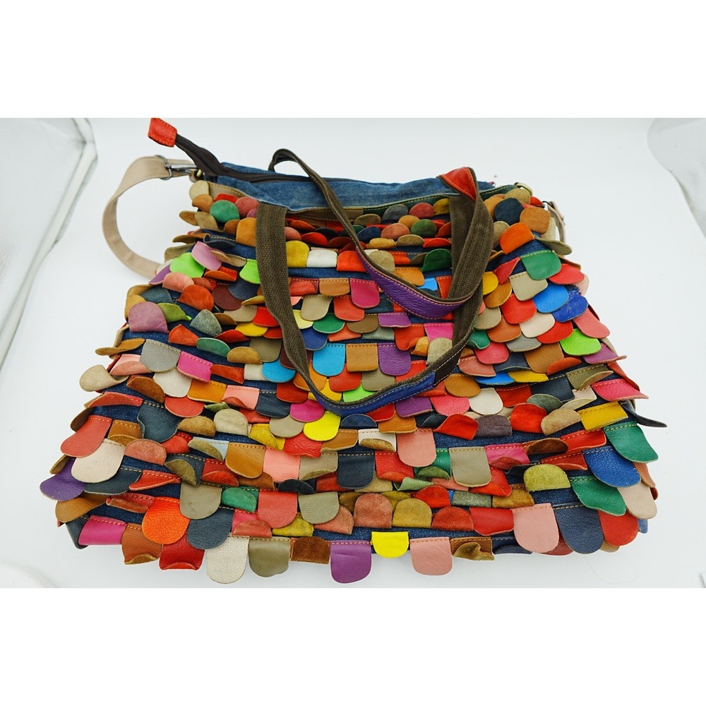 Amerileather Multicolor Leather Large Tote Bag